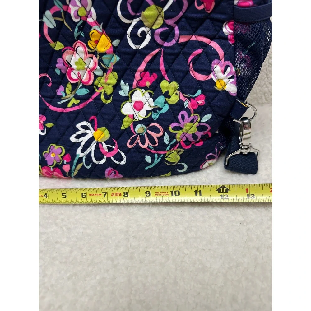 Vera Bradley Sling Tennis Backpack Navy Quilted Cotton Everyday Bag